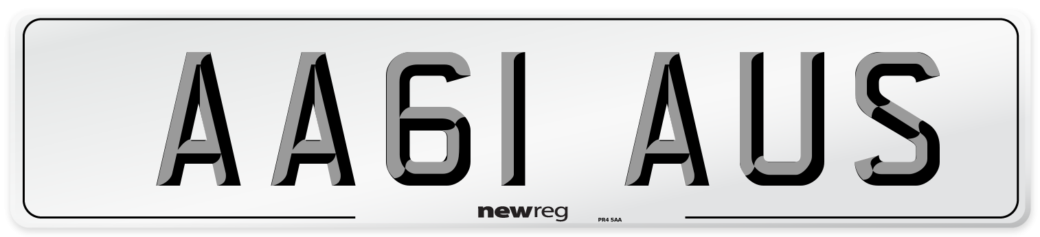 AA61 AUS Number Plate from New Reg